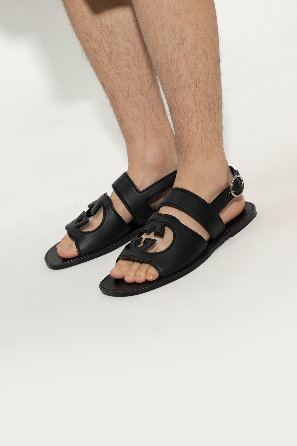 Gucci leather hot sale sandals men